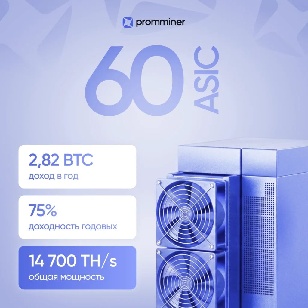 Майнинг-ферма на BTC 60 устройств
